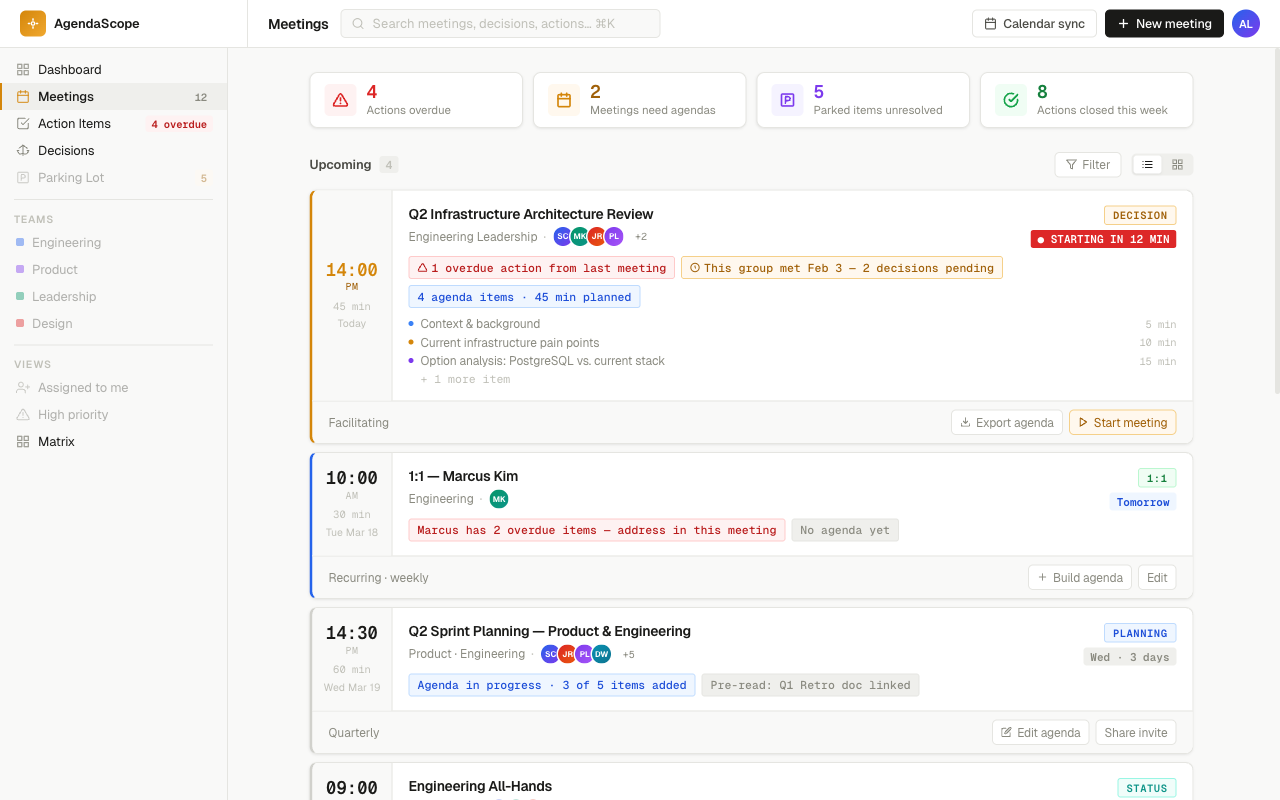 AgendaScope — Create Meeting